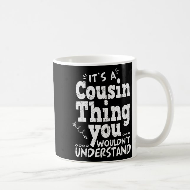 Funny Crazy Cousin Crew Family Matching Group Blac Coffee Mug (Right)