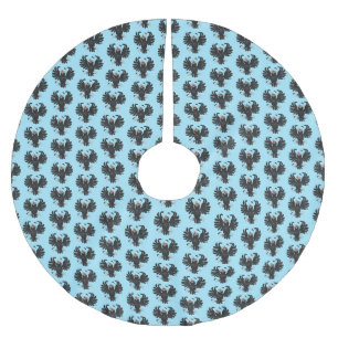 Funny crazy crow raven cartoon illustration brushed polyester tree skirt