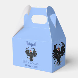 Funny crazy crow raven cartoon illustration favour box