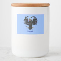 Funny crazy crow raven cartoon illustration