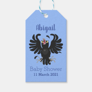 Funny crazy crow raven cartoon illustration gift tags