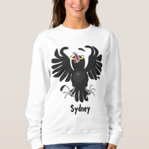 Funny crazy crow raven cartoon illustration sweatshirt