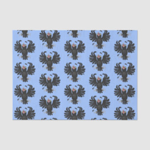 Funny crazy crow raven cartoon illustration tissue paper