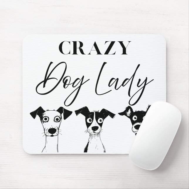 Funny Crazy Dog Lady  Mouse Pad (With Mouse)