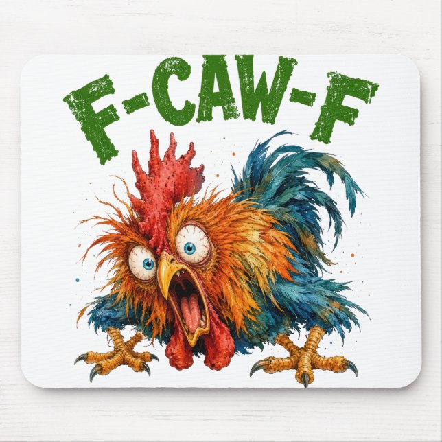 FUNNY CRAZY LOONEY CHICKEN MOUSE PAD (Front)