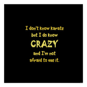 Funny Crazy or Karate Joke Poster