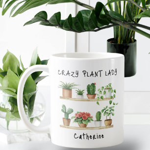 Funny Crazy Plant Lady Personalised  Coffee Mug