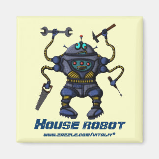 Funny crazy robot magnet design