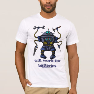 Funny crazy robot t-shirt design