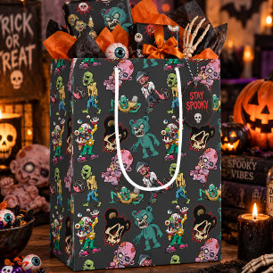 Funny Creepy Cartoon Monster Halloween Medium Gift Bag
