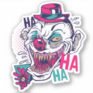 Funny Creepy Clown Laughing Horror Teen Graphics