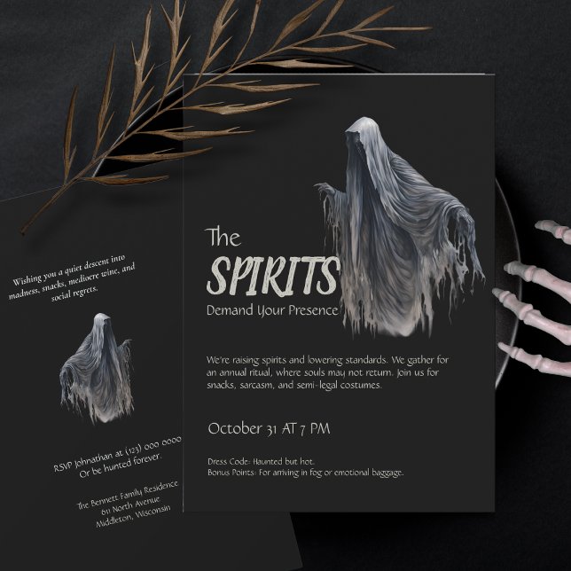 Funny Creepy Gothic Horror Halloween Costume Party Invitation (Creator Uploaded)