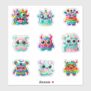 funny creepy kawaii monster pink red amazing big t