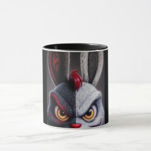 Funny Creepy Monster Face Black Coffee Mug   Carto