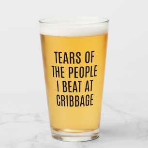Funny Cribbage Coaster Tears of the People I Beat Glass