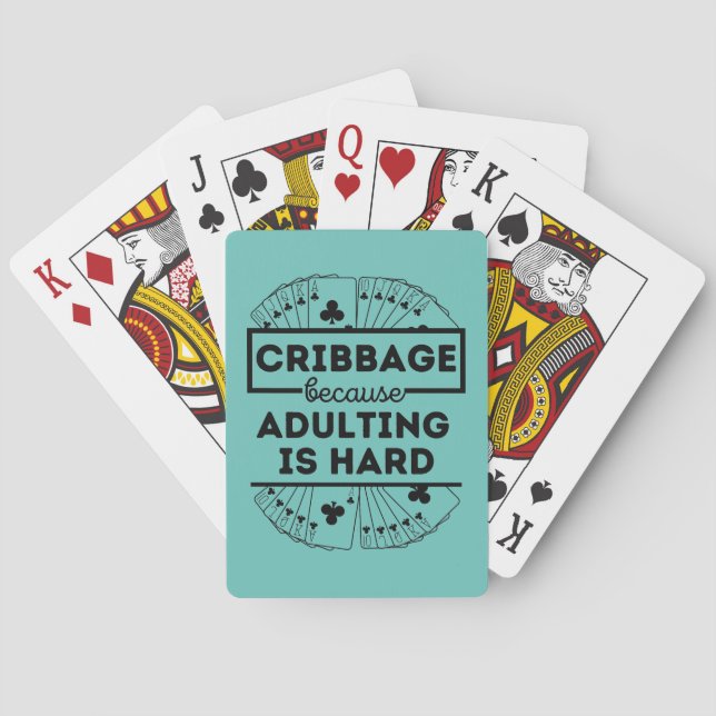 Funny cribbage quote playing cards (Back)