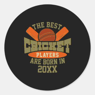 Funny Cricket Birthday Birth Day Name T Shirt Classic Round Sticker
