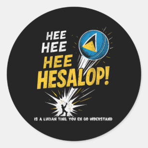 Funny Cricket Fans Hesalop Saint Lucian Flag Men's Classic Round Sticker