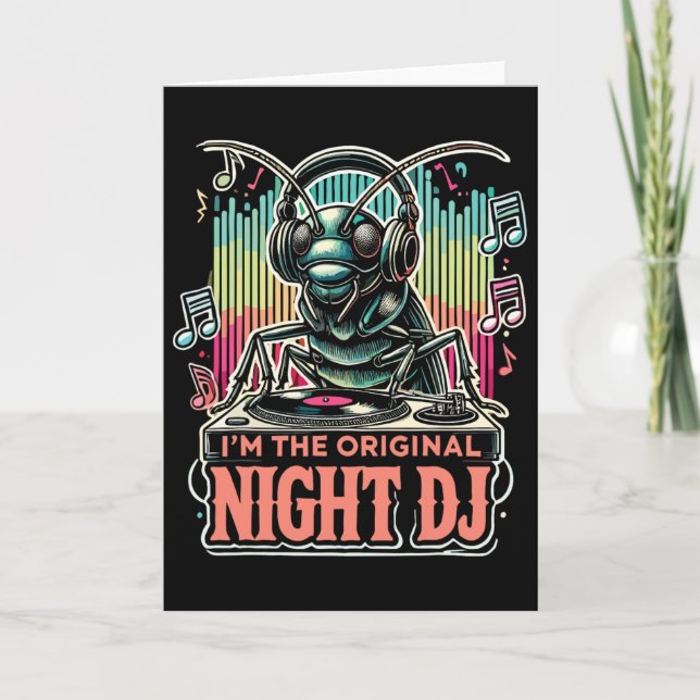 Funny Cricket I'm The Original Night Dj  Card (Front)