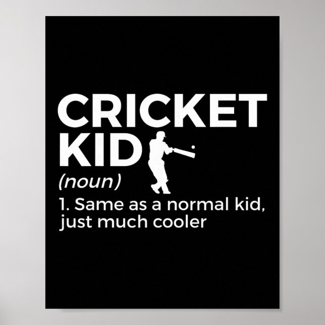 Funny Cricket Kid Definition  Poster (Front)