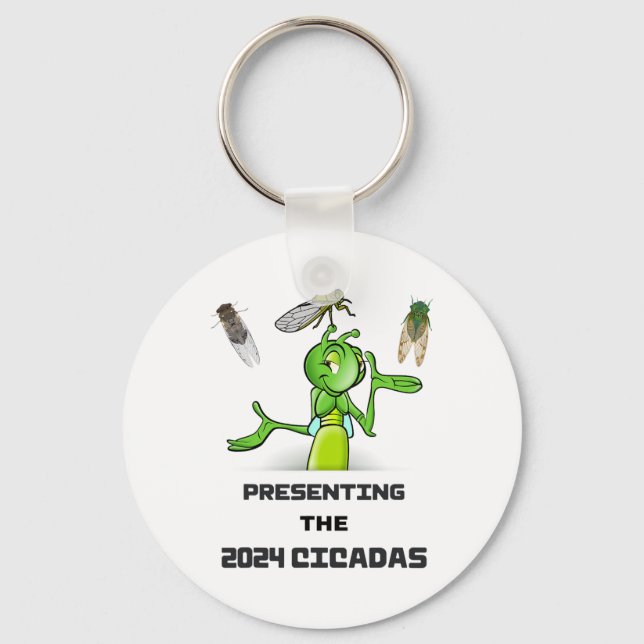 Funny Cricket Presenting Cicadas Bugs Insects Inva Key Ring (Front)