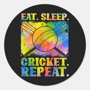 Funny Cricket Repetiion Field Sports For Ll Player Classic Round Sticker