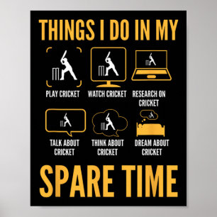 Funny Cricket Things To Do In My Spare Time Poster