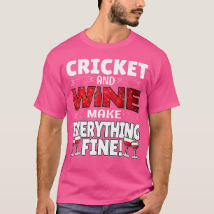 Funny Cricket Wine Gif Cute Sports T-Shirt