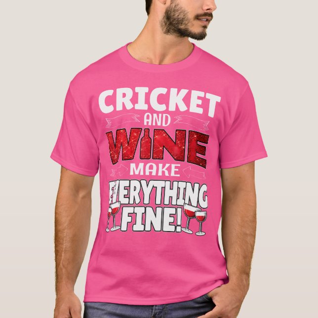 Funny Cricket Wine Gif Cute Sports T-Shirt (Front)