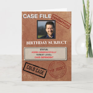 Funny Crime Case File Birthday Card Dark Humour
