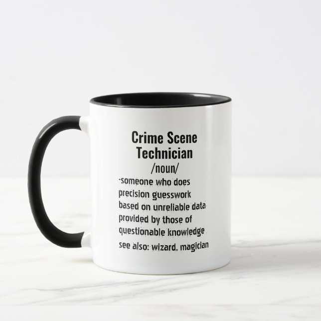 Funny Crime Scene Technician Definition gifts  Mug (Left)