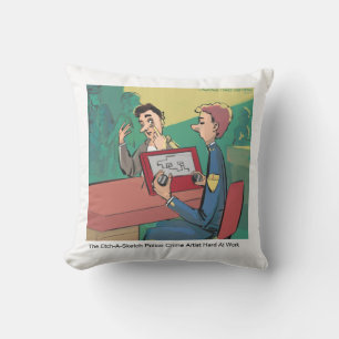Funny Crime Sketch Artist Rick London Throw Pillow