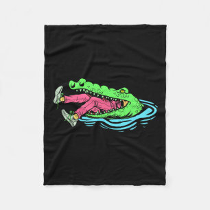 Funny Croc Hunter Hunting Season Crocodile Hunting Fleece Blanket