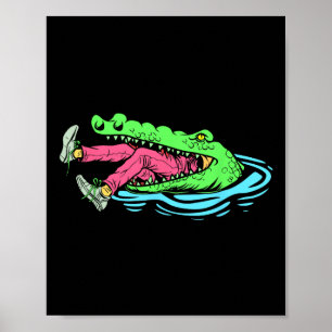 Funny Croc Hunter Hunting Season Crocodile Hunting Poster