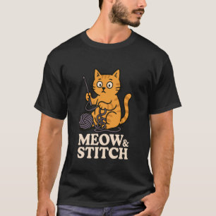 Funny Crochet Cat Mum Yarn Lover Pun Humour Handma T-Shirt