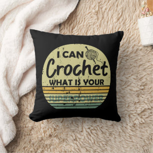 Funny Crochet Crocheting quote Cushion