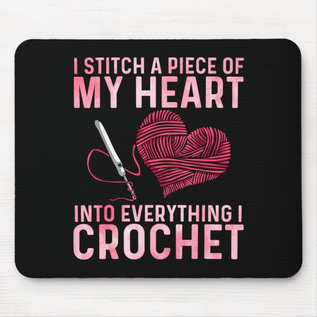 Funny Crochet Design For Men Women Crocheting Croc Mouse Pad (Front)