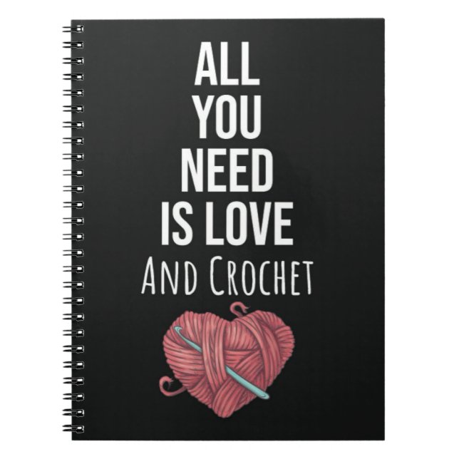 Funny Crochet Gifts For Her Typography Hobby Notebook (Front)