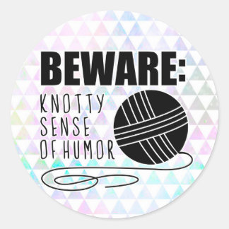 funny crochet knit humour knitting yarn ball skein classic round sticker