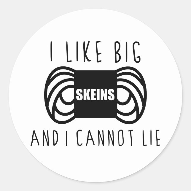 funny crochet knit humour knitting yarn bulky classic round sticker (Front)