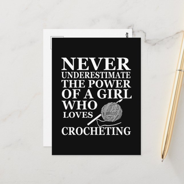 Funny crochet quote crocheters gift postcard (Front/Back In Situ)