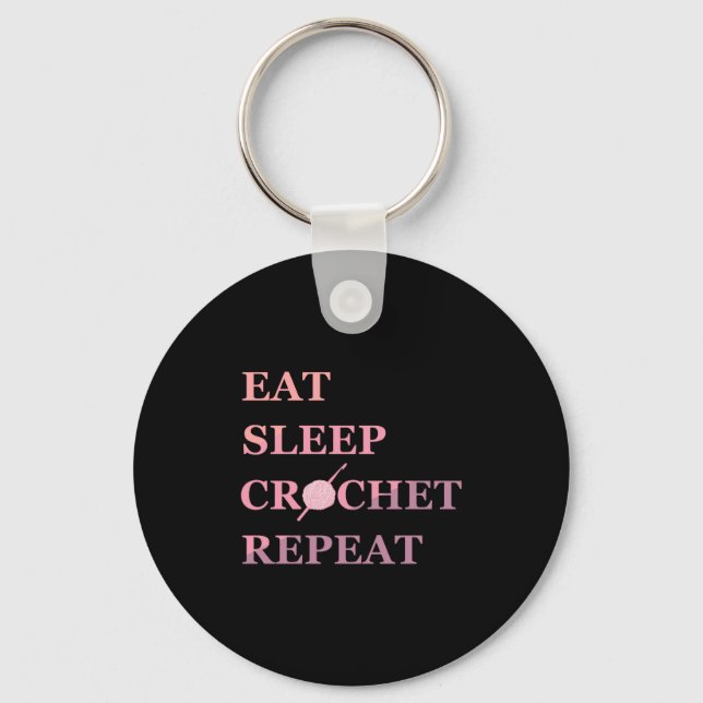 Funny Crochet Quote  Key Ring (Front)