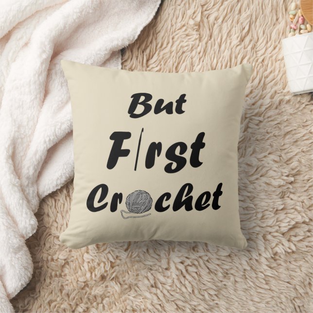 Funny crochet quote knitting saying gift cushion (Blanket)