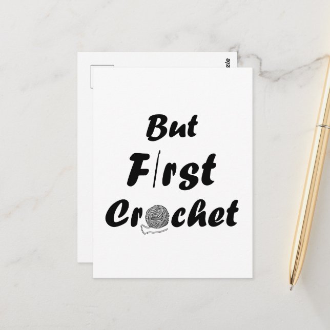 Funny crochet quote knitting saying gift postcard (Front/Back In Situ)