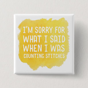 Funny Crochet Stitch 15 Cm Square Badge