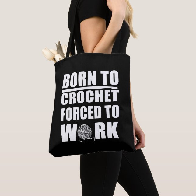 funny crocheters quote crochet gift tote bag (Close Up)