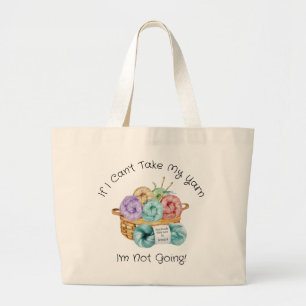 Funny Crocheting Personalised Large Tote Bag