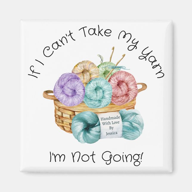 Funny Crocheting Personalised Magnet (Front)