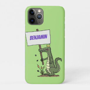 Funny crocodile aligator with sign cartoon Case-Mate iPhone case
