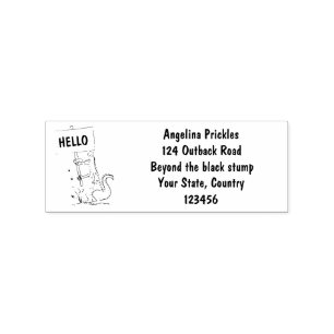 Funny crocodile aligator with sign cartoon rubber stamp